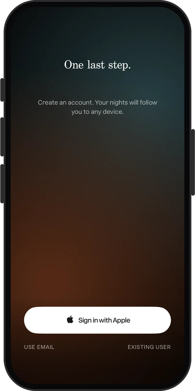 Sleep Cycle after the free trial: 'Create an account', with no way past without one